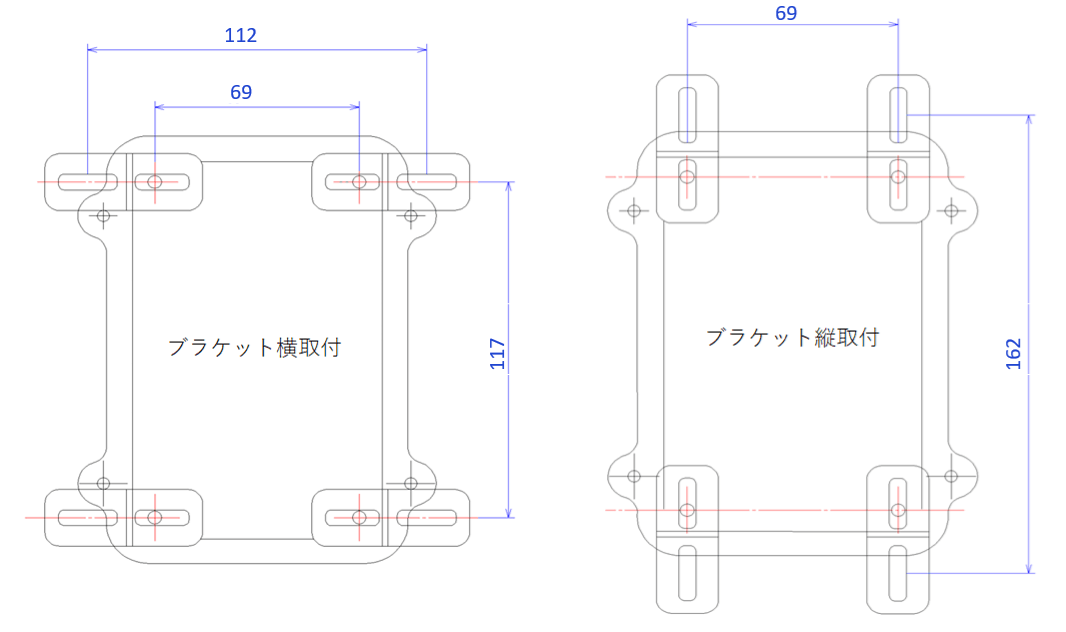 マウント金具の外形図